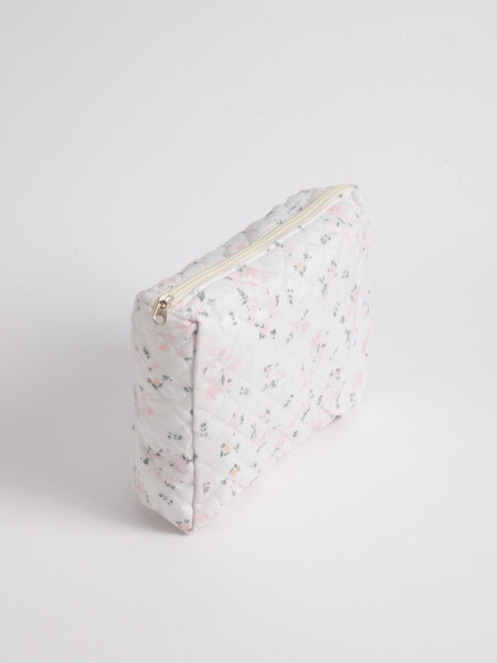 Necessaire capitoneado estampa Flores