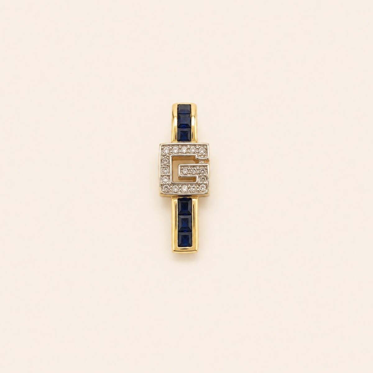 Colgante Lituania Zafiro Azul - Oro 9k 