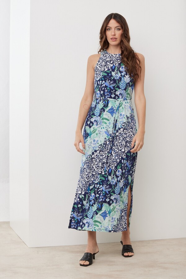 Vestido Maxi Lazo MULTI/AZUL