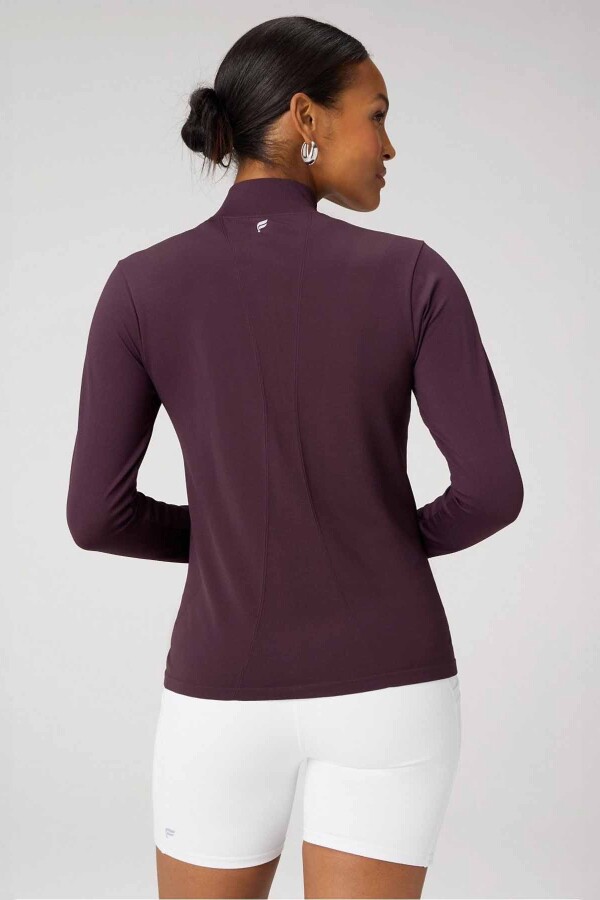 Top Feather Tech+ Half-Zip Top Mujer Oxblood