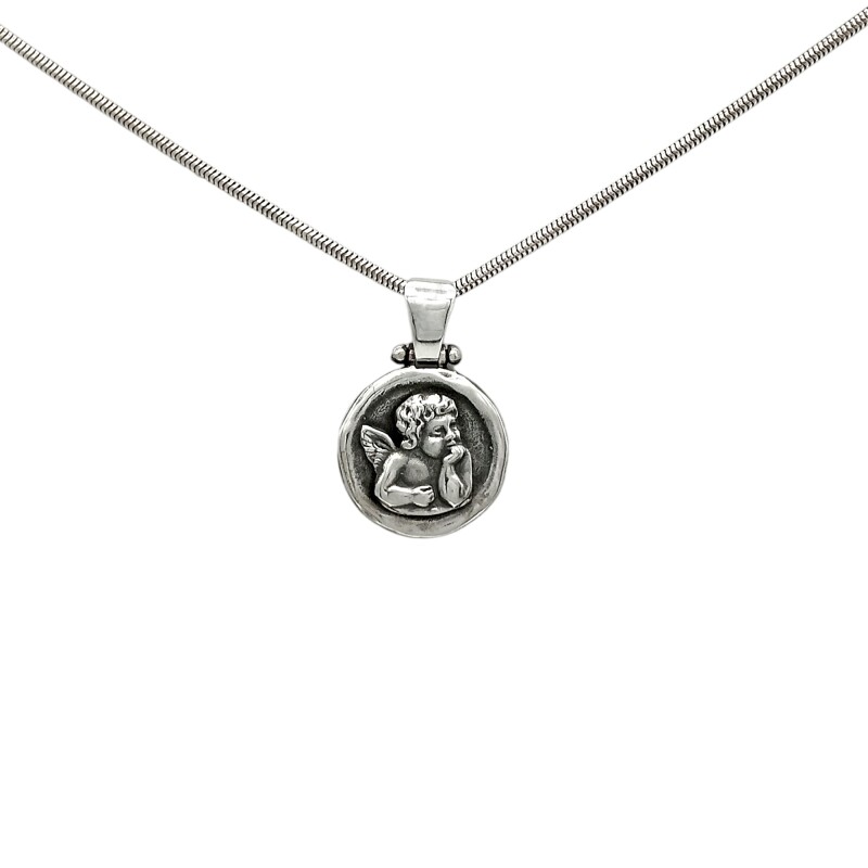 Dije Angel de la Guarda-Plata 925 quemada-CP3014 sinpiedra