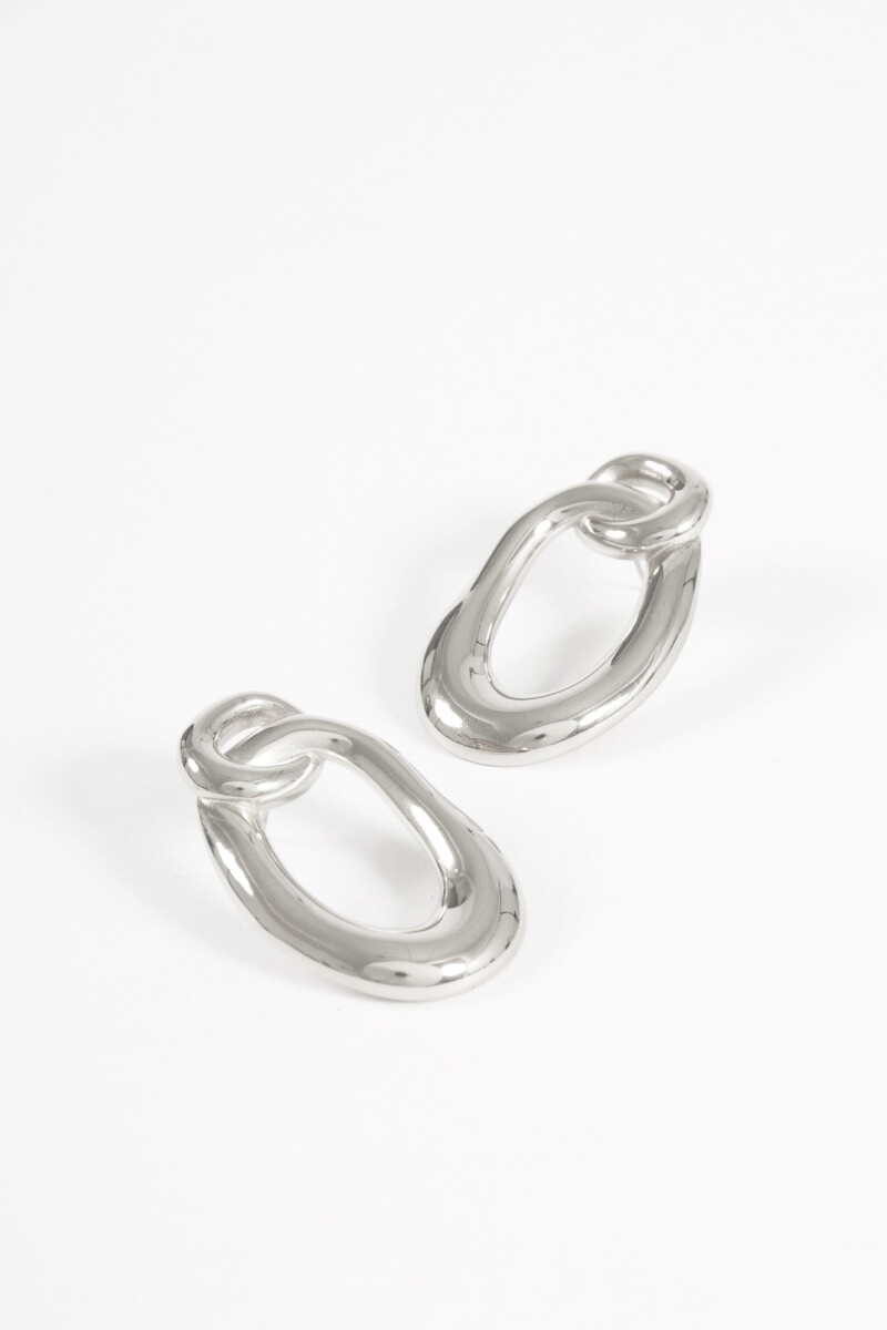 Caravanas de acero forma orgánica plateado