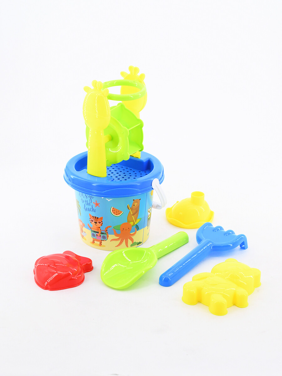 BALDE DE PLAYA CON ACCESORIOS - AMARILLO 