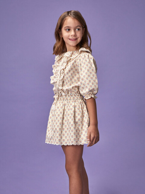 Falda Estampada Blanco
