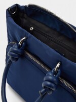 Bolso Tote De Nylon Con Colgante S azul-marino