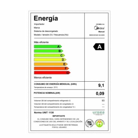 Frigobar 93L Midea MDRD142FGG01 Frigobar 93L Midea MDRD142FGG01