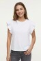 Remera con volados en hombro BLANCO