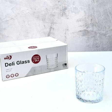Juego De 6 Vasos Vidrio Labrado 340ML Juego De 6 Vasos Vidrio Labrado 340ML