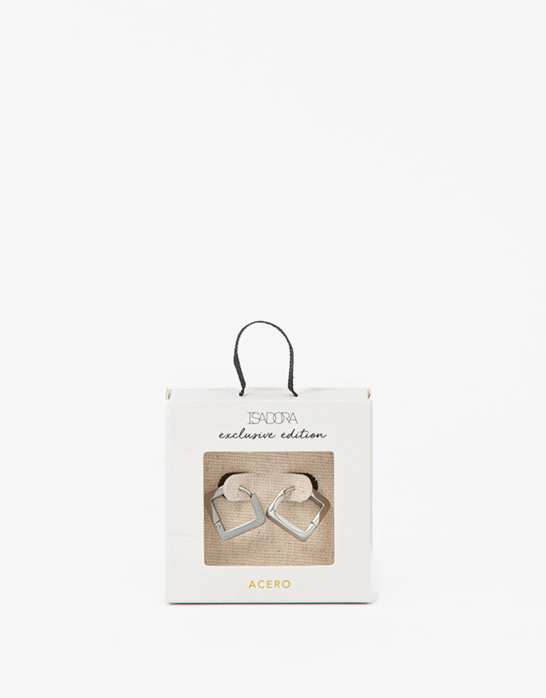 Aros Argollas Metal Aros Argolla Acero Bold - Plateado