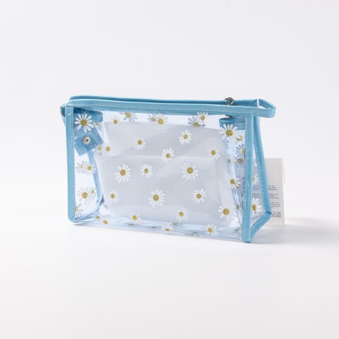 NECESER TRANSPARENTE PORTÁTIL DISEÑO MARGARITA (AZUL) NECESER TRANSPARENTE PORTÁTIL DISEÑO MARGARITA (AZUL)