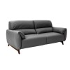 Sofa 4 cuerpos 240 x 90 x 82 100 % cuero Gris Cemento patas madera negra Sofa 4 cuerpos 240 x 90 x 82 100 % cuero Gris Cemento patas madera negra