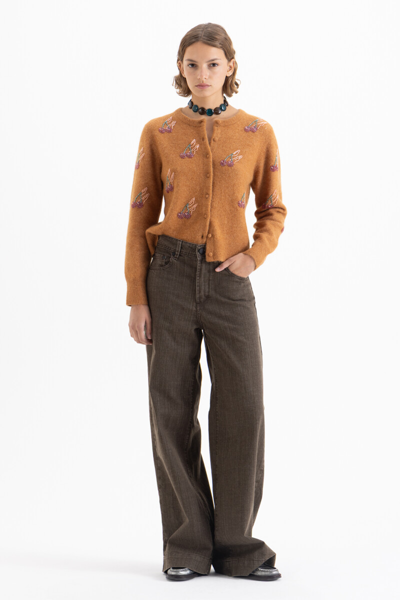 JEANS WIDE ICON BROWN Marron