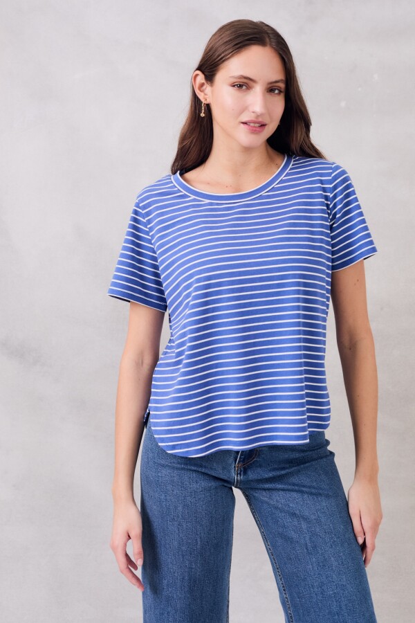 Remera Rayada Azul Francia