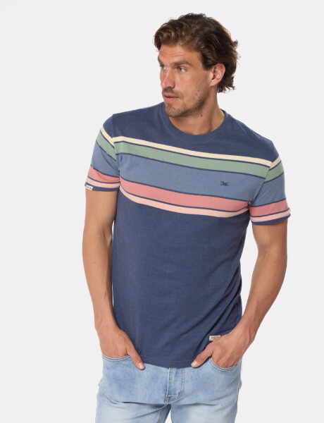 REMERA RAYADA Azul