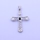 Cruz oro 18k blanco con zafiro oval azul y brillantes. Cruz oro 18k blanco con zafiro oval azul y brillantes.