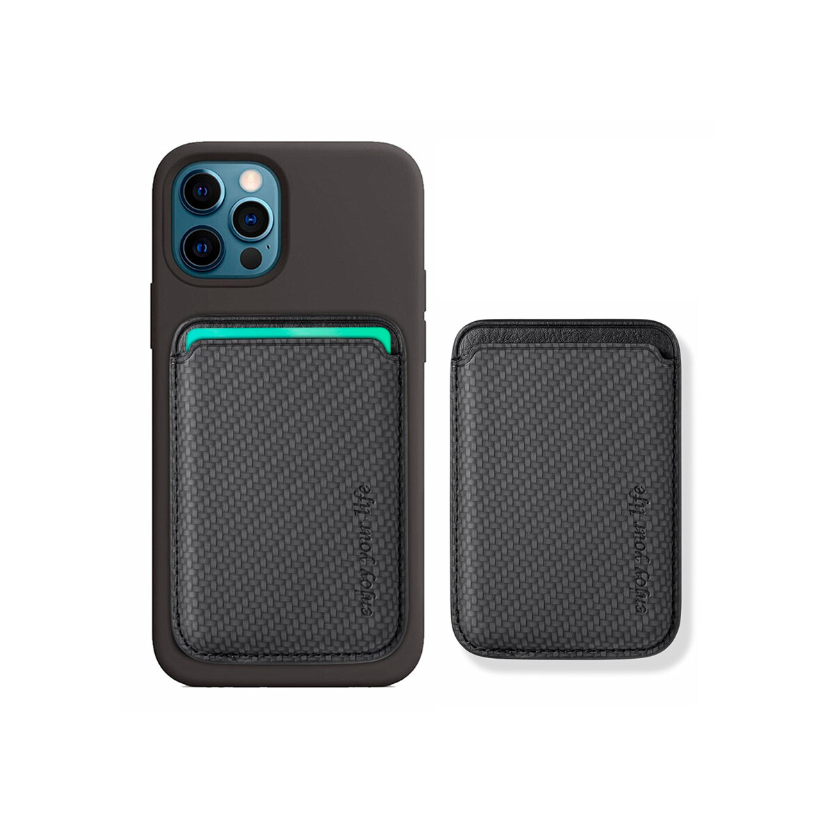 Porta tarjetas magnético color negro 