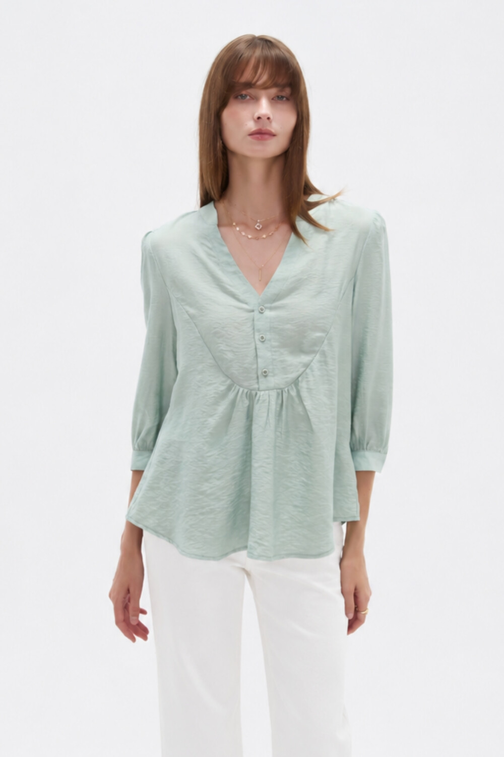 Blusa Qurel Verde Grisaceo