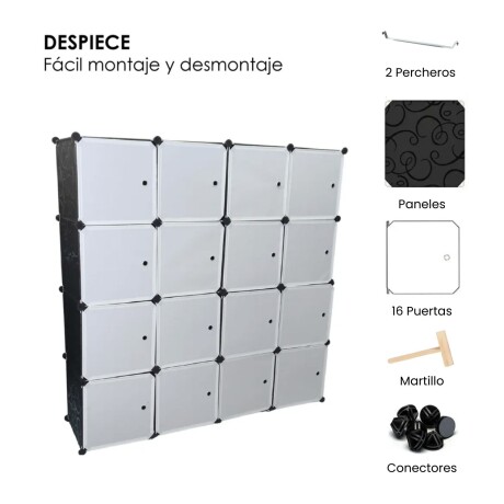 Armario de Plástico Lumax 16 Compartimentos Portátil Blanco