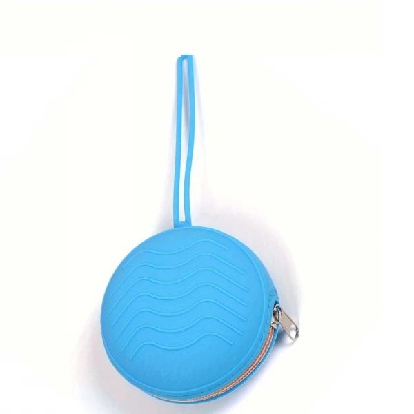 Porta chupete pod de Silicona con cierre azul