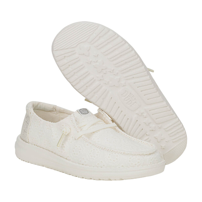 Wendy Y Eyelet Lace - Niños White