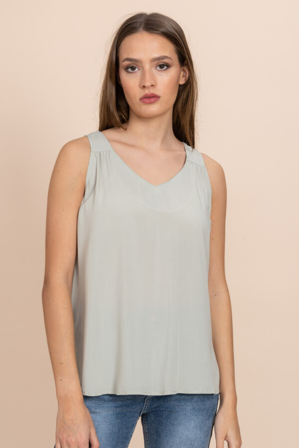 Blusa sin mangas Verde palido