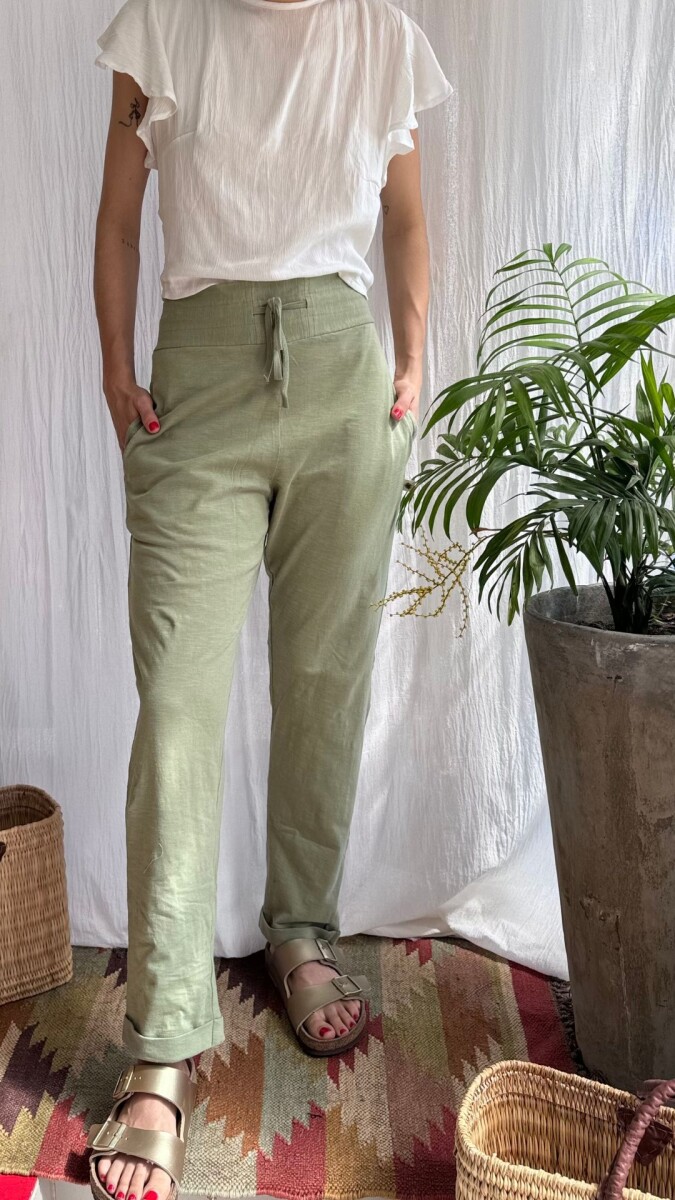 Pantalón chupin bambú - Verde agua 