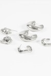 Set de aros irregulares bold plateado