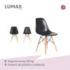 Juego de comedor Con Mesa Circular de 80cm + 2 Sillas Eames Negro