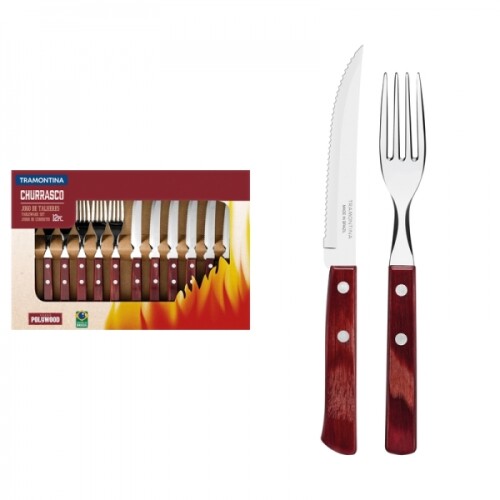 Cubiertos P/Asado 12Pzs Tramontina Mgo.Made N/a