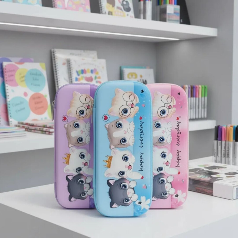 Cartuchera 3d Resistente Estampada 1 Piso Niña Gatito CEL