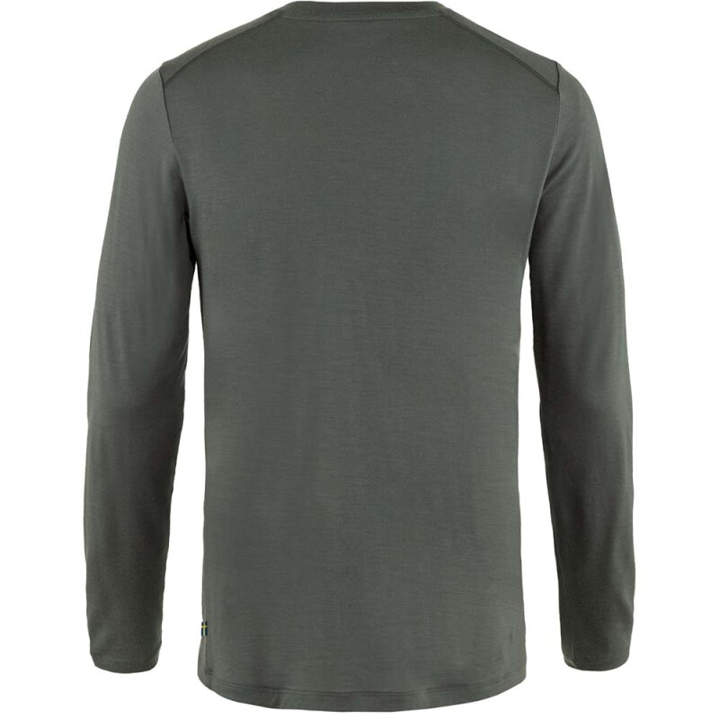 Polo Fjallraven Abisko Wool LS M Hombre Basalt
