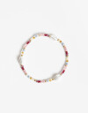 Pulseras Elásticas Canutillos Pulsera Elástica Beads Y Perla Sintética - Dorado