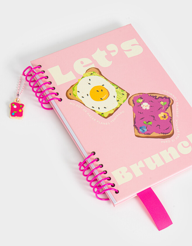 Anotadores Cuadernos y Memos Cuaderno A5 "let's Brunch" - Rosa Claro