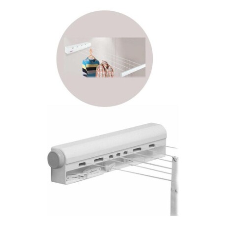 Tendedero de pared extensible 6 cuerdas 22m Rayen Tendedero de pared extensible 6 cuerdas 22m Rayen