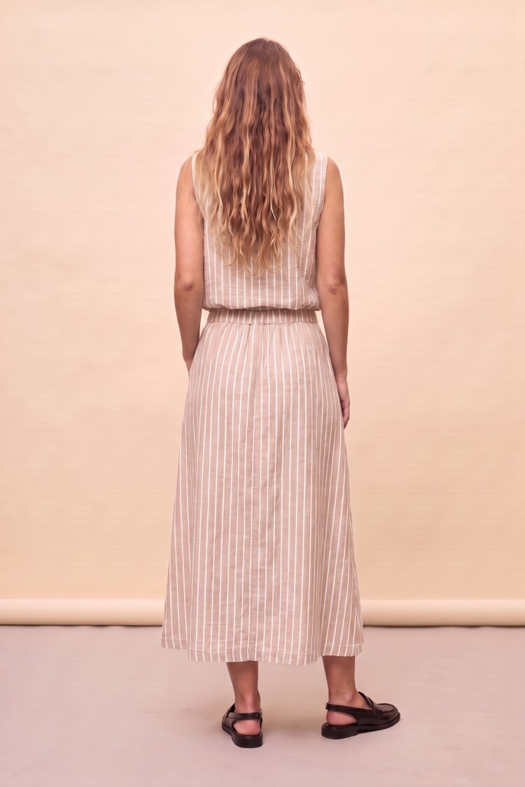 FALDA SARANDI STRIPED Beige Claro