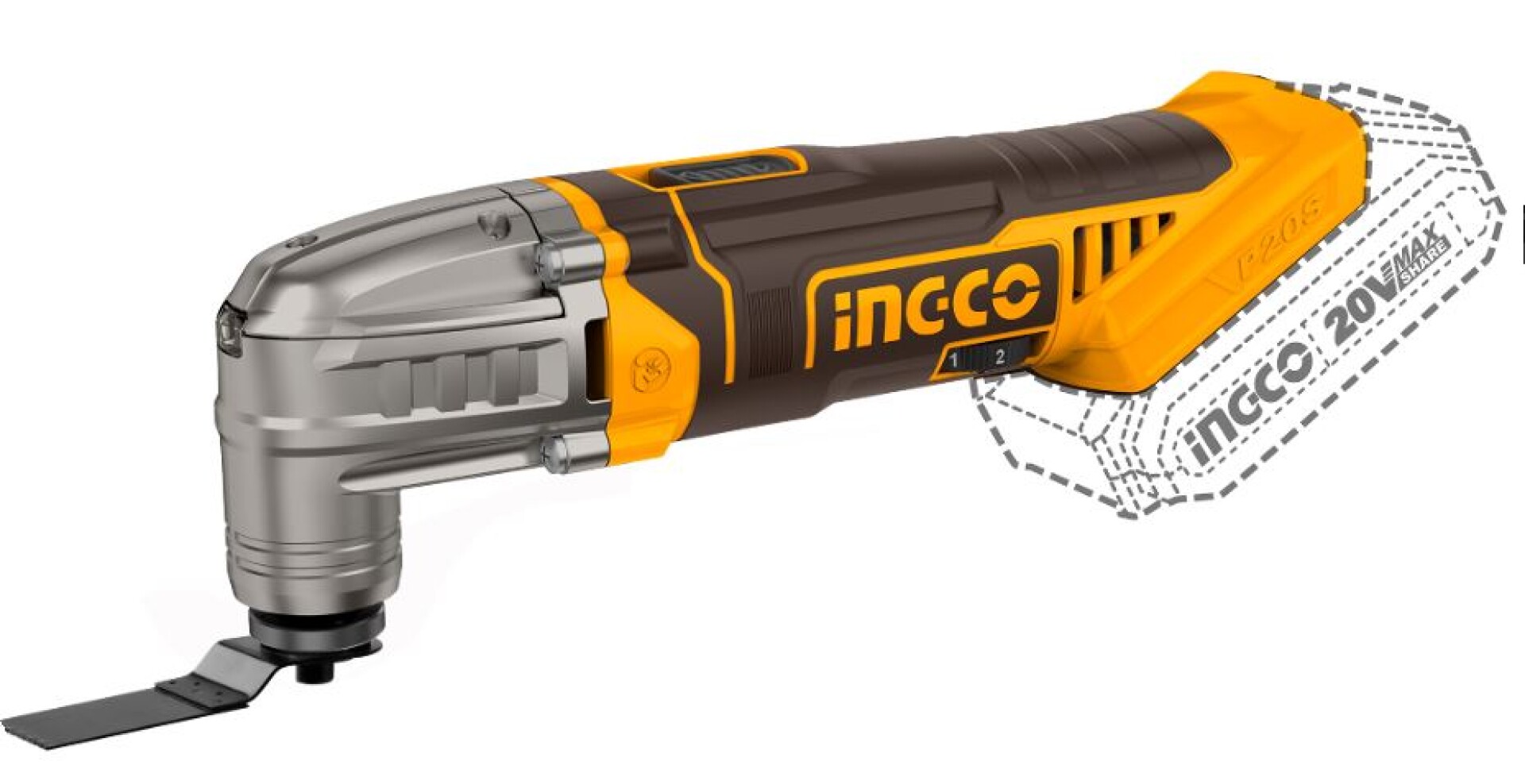 RENOVATOR MULTIFUNCIÓN 20V C BAT Y CARG VALIJA ACCESORIOS INGCO CMLI20228 