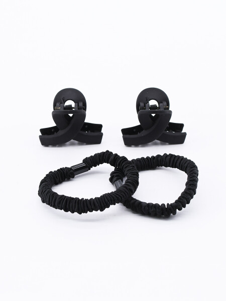 BROCHES Y COLEROS PACK X 4 NEGRO