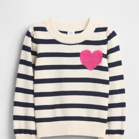 COTTON CREW SWEATER - BETTER BOLD NAVY STRIPE
