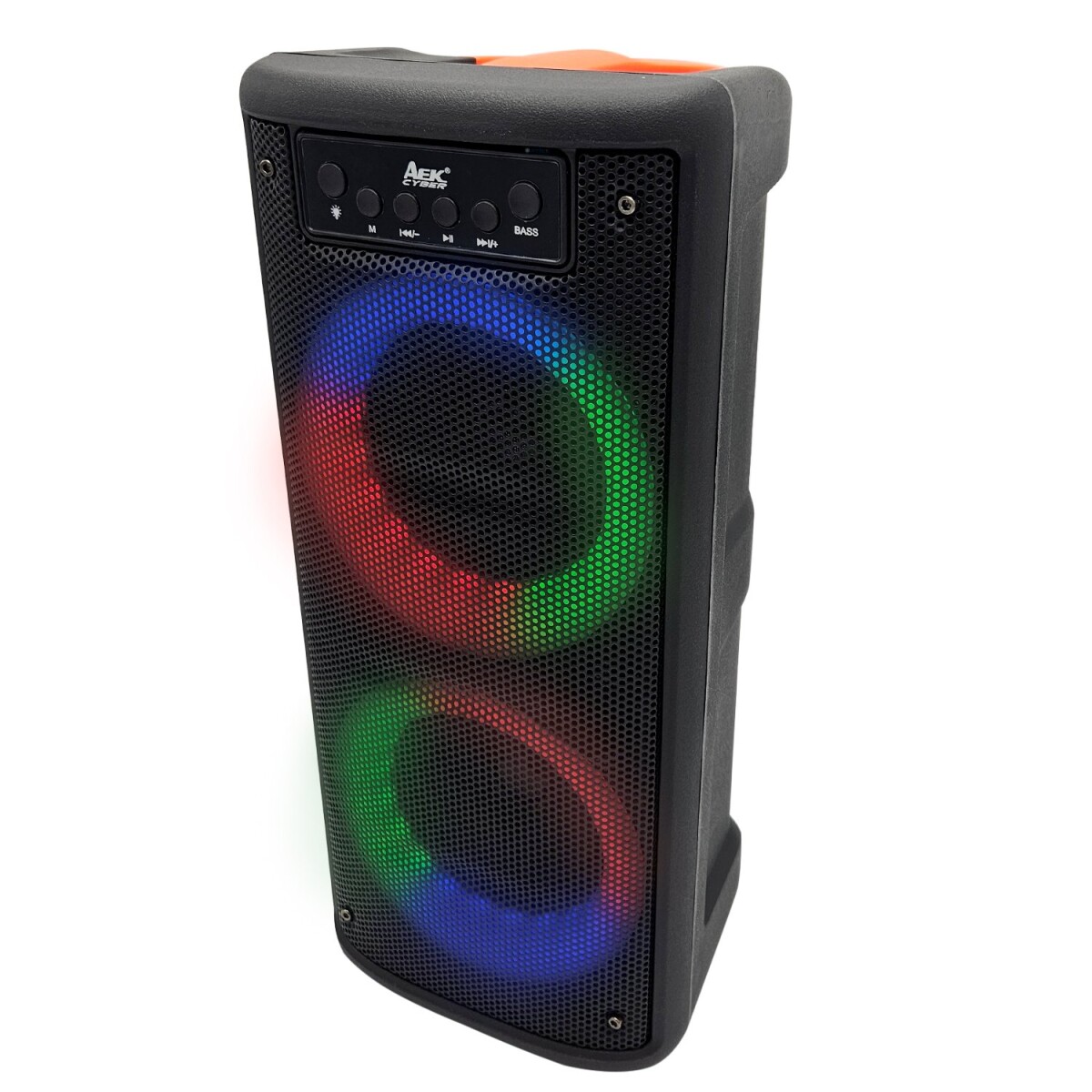 Parlante Caja Activa Bt Radio Usb Rgb Aek Portatil 2x4" 