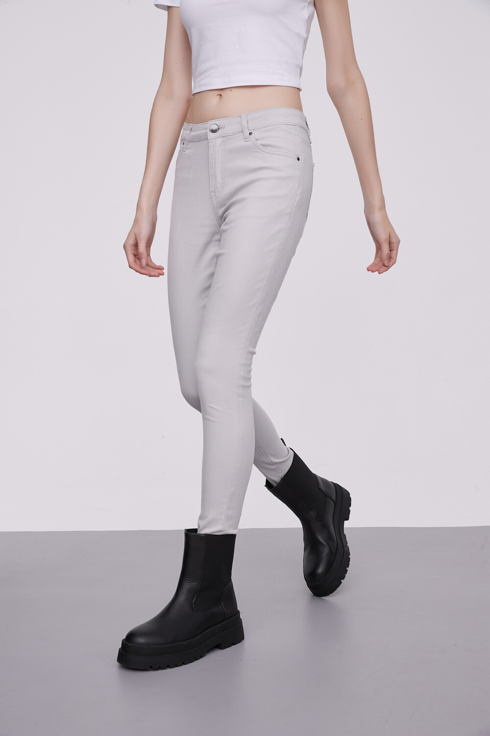 Pantalon Bardot Gris Claro