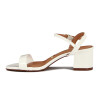 Sandalia Formal Mujer Vizzano Taco Bajo Charol Blanco