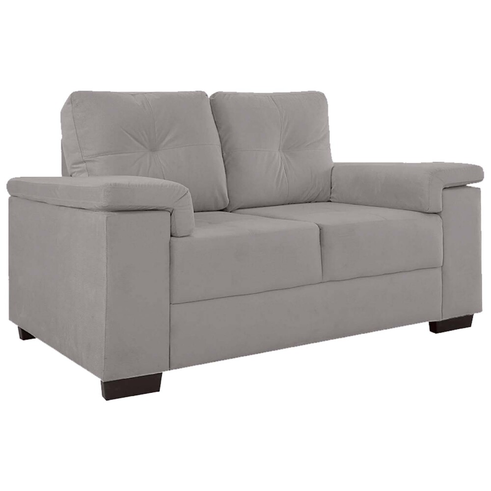 SILLÓN 2 CUERPOS TELA GRIS LUARES