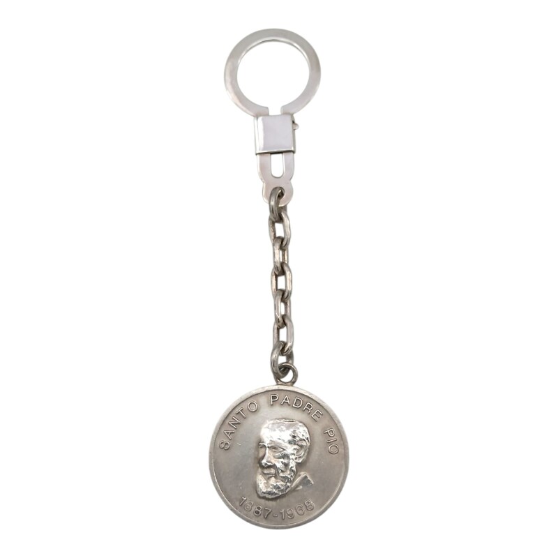 LLAVERO PADRE PIO - PLATA 12 plateadouniforme