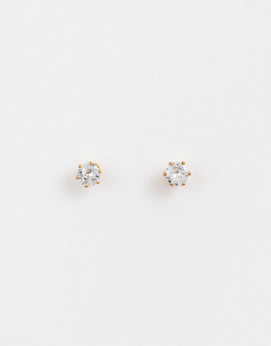 Aros Con Cubic Zirconia - Dorado 