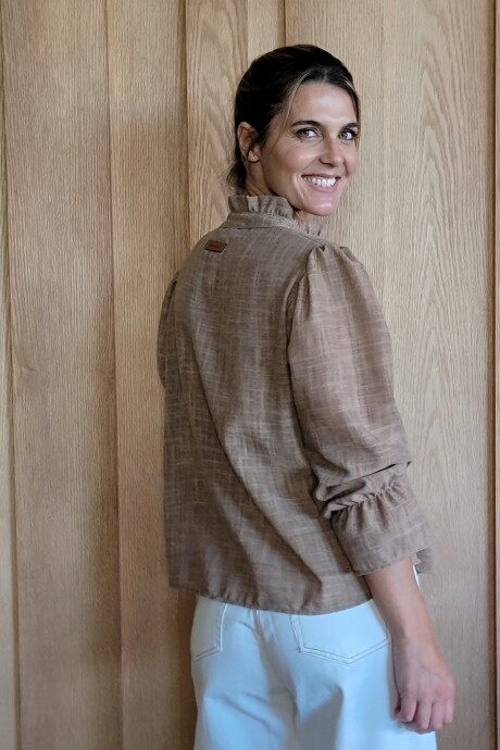 Blusa Copenhague Lino Tostado melange
