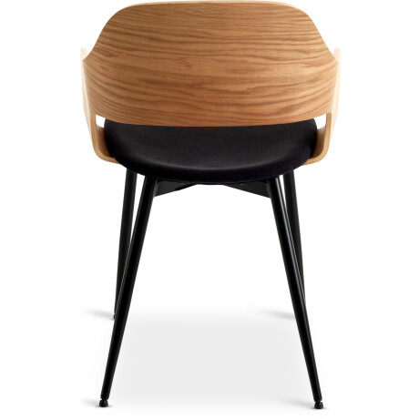 Silla De Comedor Hvidovre Tela Negro/Roble