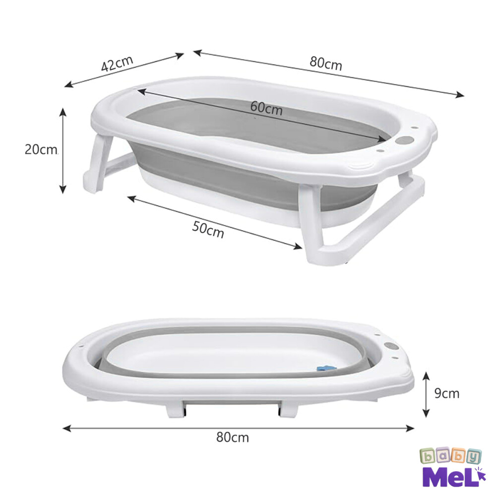 Bañito Para Bebé Plegable Con Termómetro Marrón