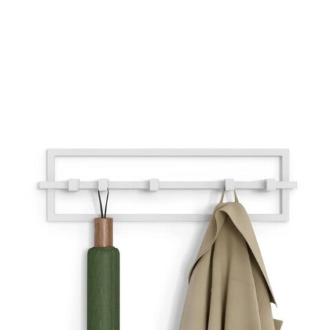 Perchero de pared 5 ganchos Blanco