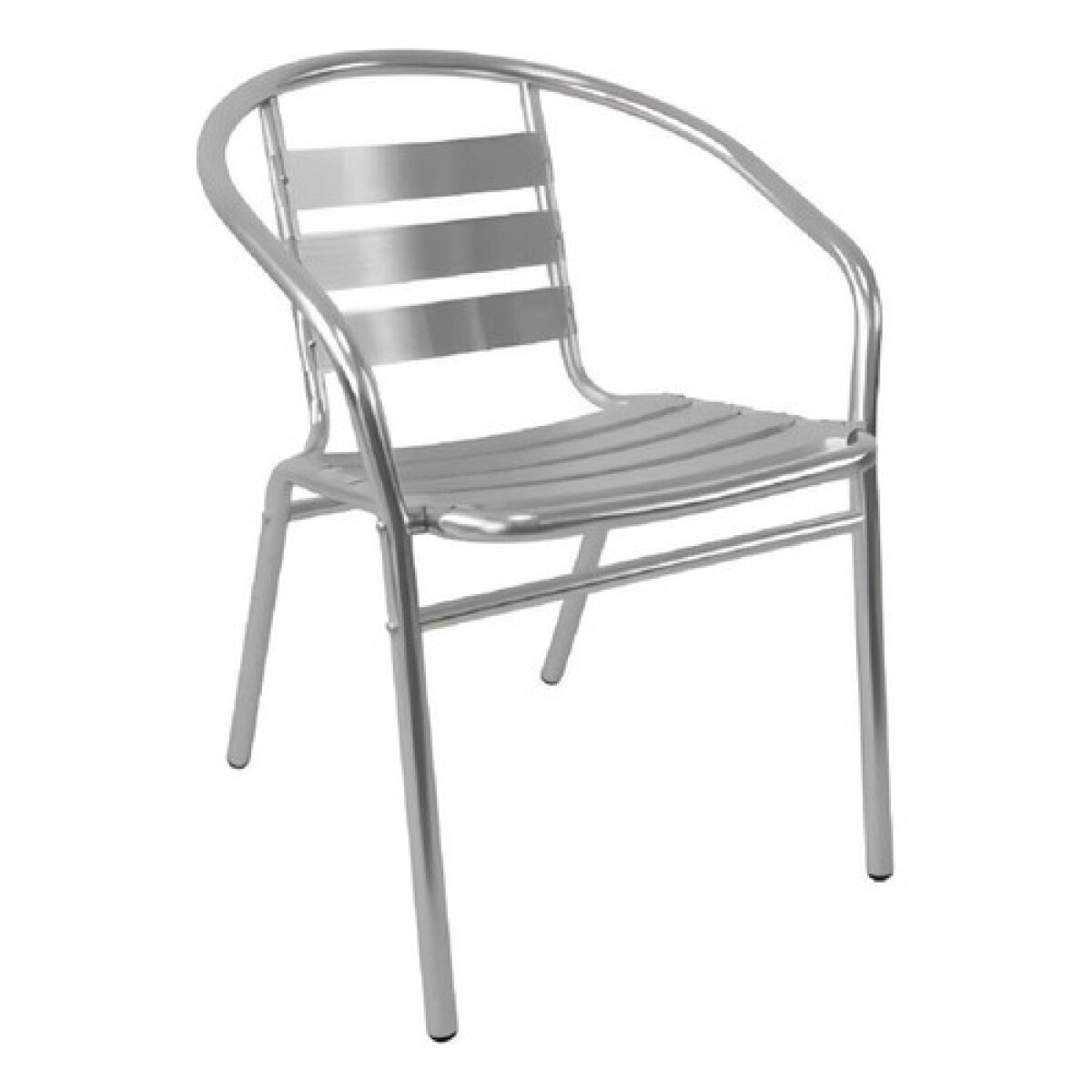 Silla de exterior Slat en aluminio plateada 