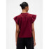 V-FLUTTER SLV EYELET YOKE TOP RED DELICIOUS